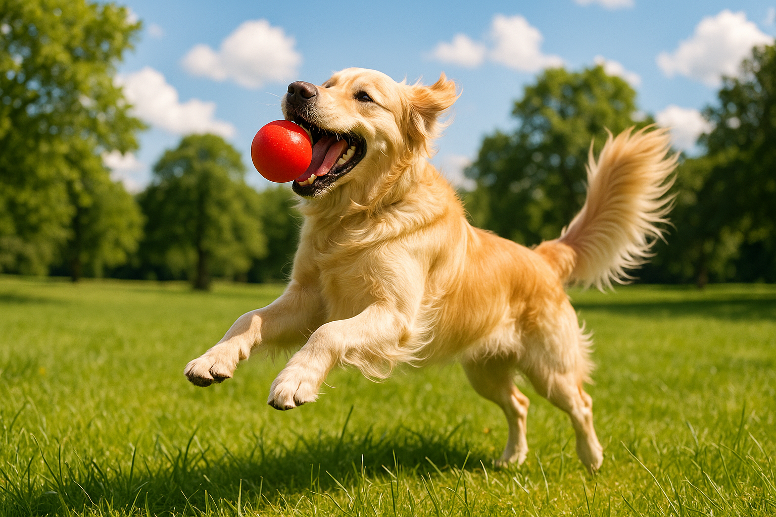 dog playing with a ball